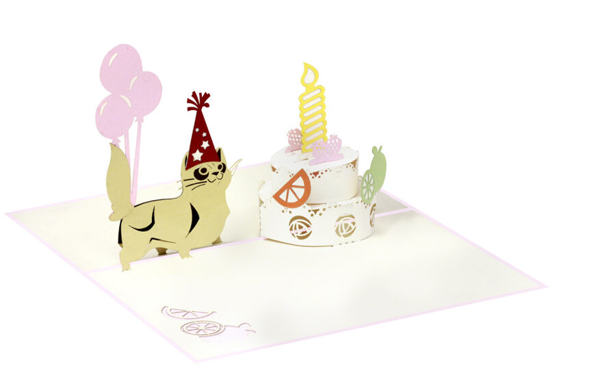 Bithday Cake and Cat - Pop up 3D, P22