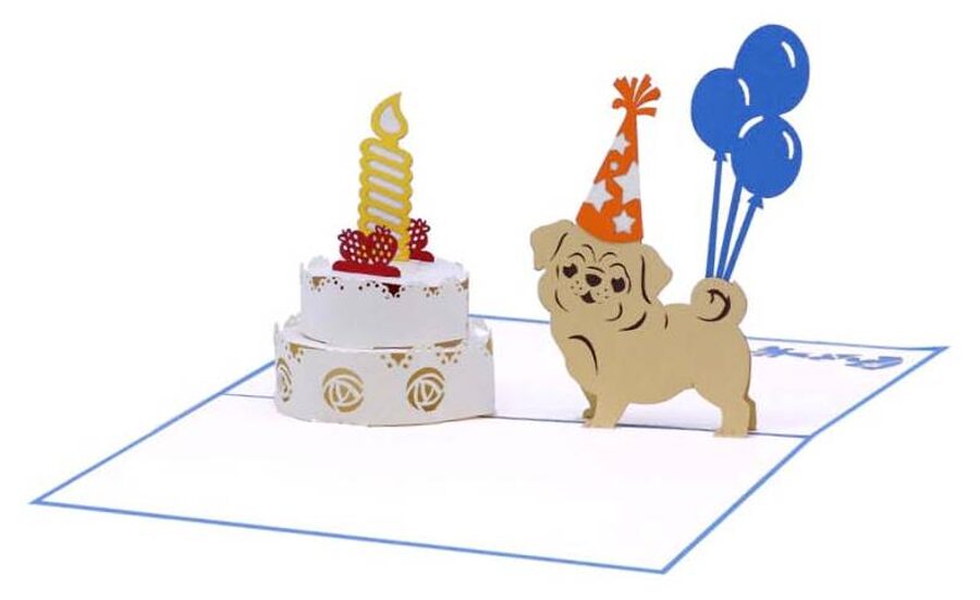 Birthday Cake and Dog - Pop up 3D, P83