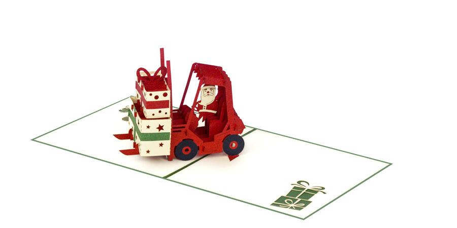 Santa Drives Forklift - Pop up 3D P78