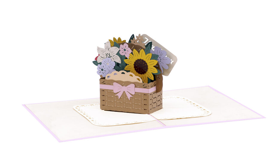 Colorful Flowers Basket - Pop up 3D, P49