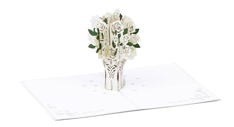 White Bouquet Roses - Pop up 3D, P36